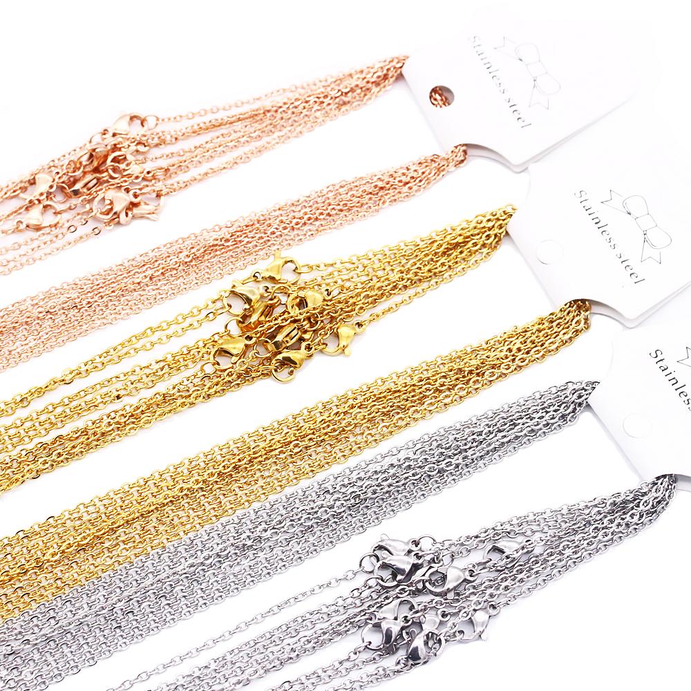 1mm 2mm Stainless Steel Link Chains Silver Gold Rose Gold Color 45-60cm Women Men DIY Necklaces Jewelry Fit Pendant Bulk Sale 10pcs/Bag
1mm 2mm Stainless Steel Link Chains Silver Gold Rose Gold Color 45-60cm Women Men DIY Necklaces Jewelry Fit Pendant Bulk Sale 10pcs/Bag
