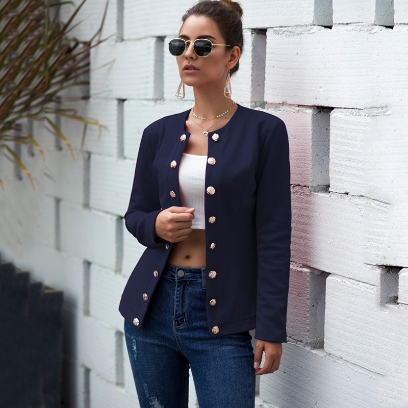 Red Casual Long Sleeve Blazer Jacket Women's Work Office Outerwear Spandex Slim Fit Button Closure V-Neck