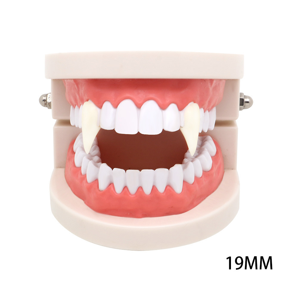 4 Sizes Vampire White Grillz Zombies Teeth Fang Dental Grills Cosplay Tooth Cap Mouth Resin Fake Teeth Braces Valentine Day Body Jewelry Halloween Cos