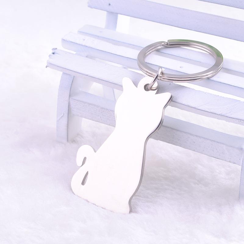 10pcs/Lot Metal Cat Keychains Rings Animal Key Chains Car Key Holder Pendant Women Bag Charms Key Rings Silver Color