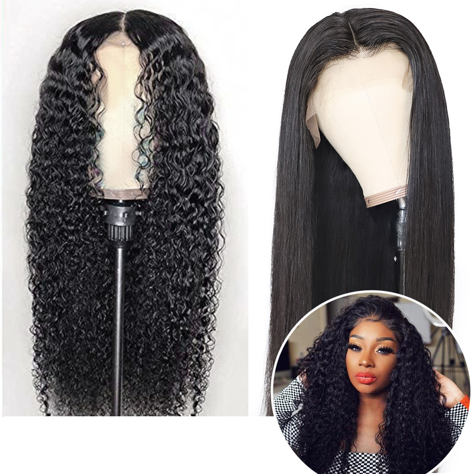 Ishow 28 30 40inch 180% 250% High Density 4*4 Human Hair Wigs Pre-Plucked Transparent Lace Closure Wig StraightKinky Curly Body Water Loose Deep for W