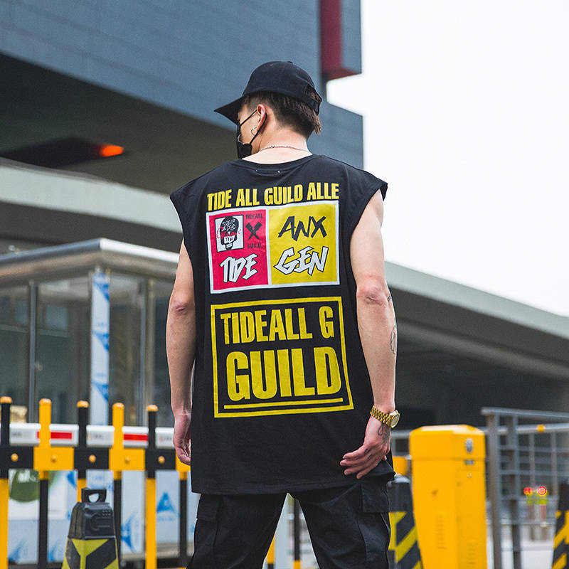 Hip Hop Tank Tops For Men Casual Summer Letter Print Sleeveless Shirts Male Clothing Fitness Sportwear Tank Tops Funny Tanks