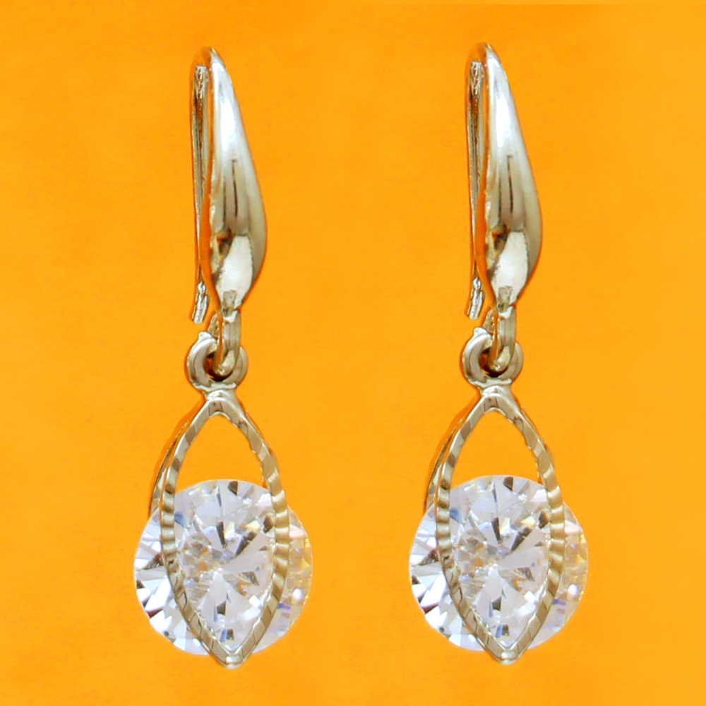 Spot wholesale European and American fashion glamour jewelry shiny zircon earrings
