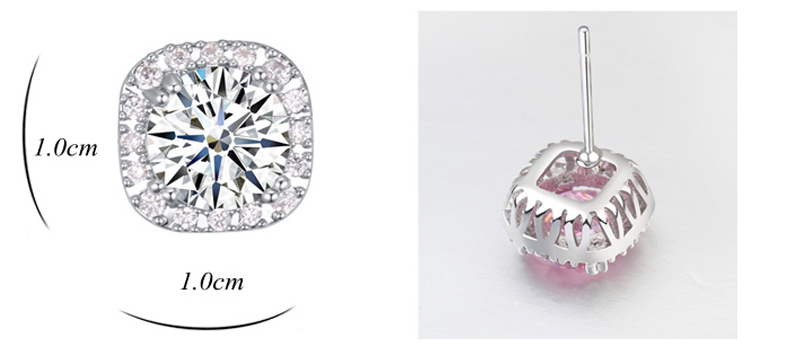 Fashion Geometric Square Design Designer Stud Piercing Earings High Quality Cubic Zirconia Bijoux Accessories For Women Be