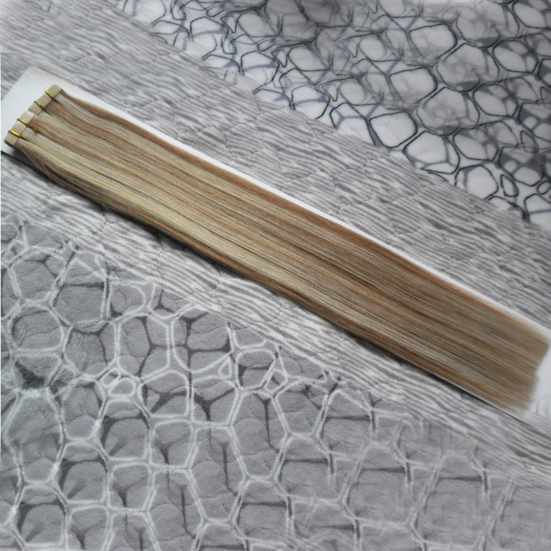 Straight Tape in Extensions Human Hair 100% Real Remy Hair Blonde 100G 40Pcs 10 to 24 Inch Tape in Haar Extension Skin Weft 100% Human Hair