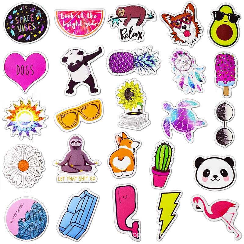 50pcs Puppy Kirky DIY Sticker Lot Cute Animal Posters Graffiti Skateboard Snowboard Laptop Lage Motorcycle Home Decal Gifts for Kids