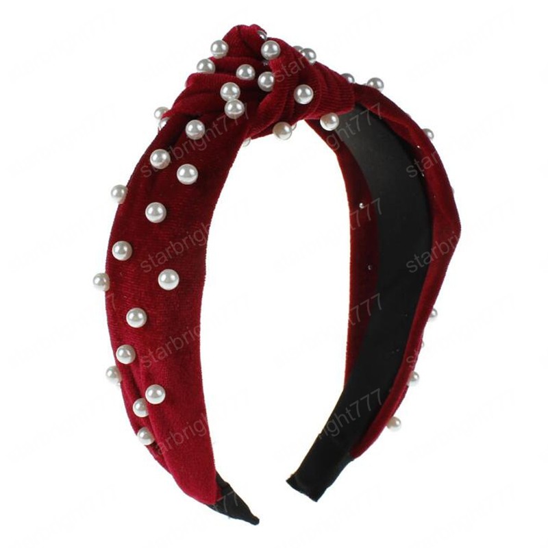 New Cross Pearls Headband Candy Color for Women Girls Headwear Hair band Hair Accessories Hair hoop korean Style Head wrap