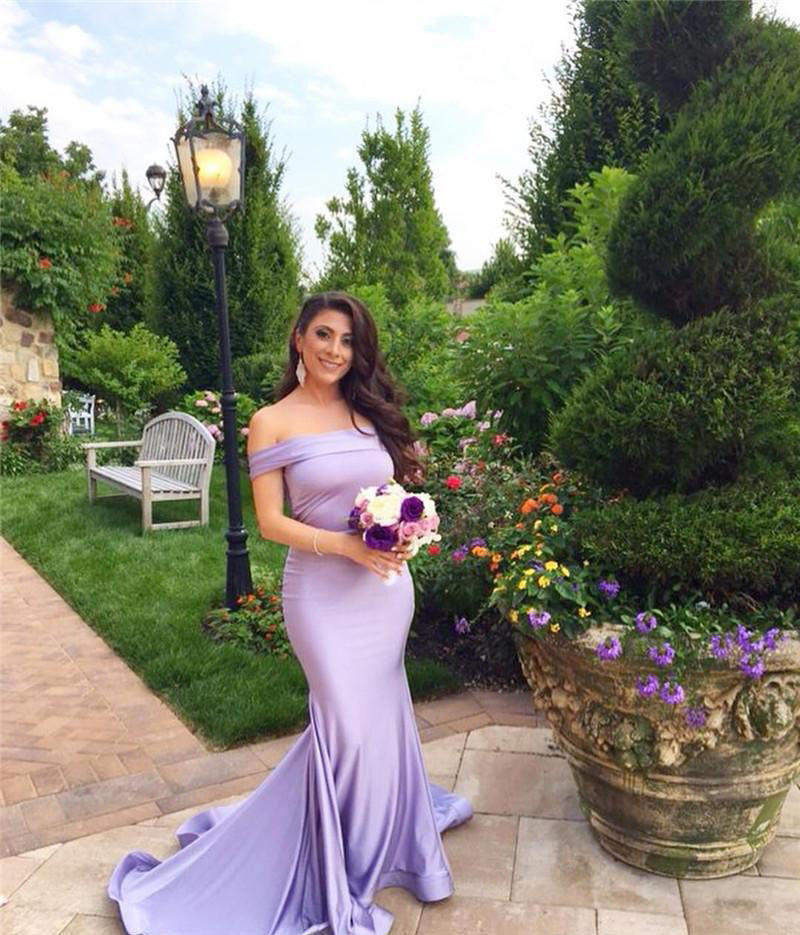 Mermaid Bridesmaid Dress Cheap Lavender Western Summer Country Garden Formal Wedding Party Guest Maid of Honor Gown Plus Size Custom Made