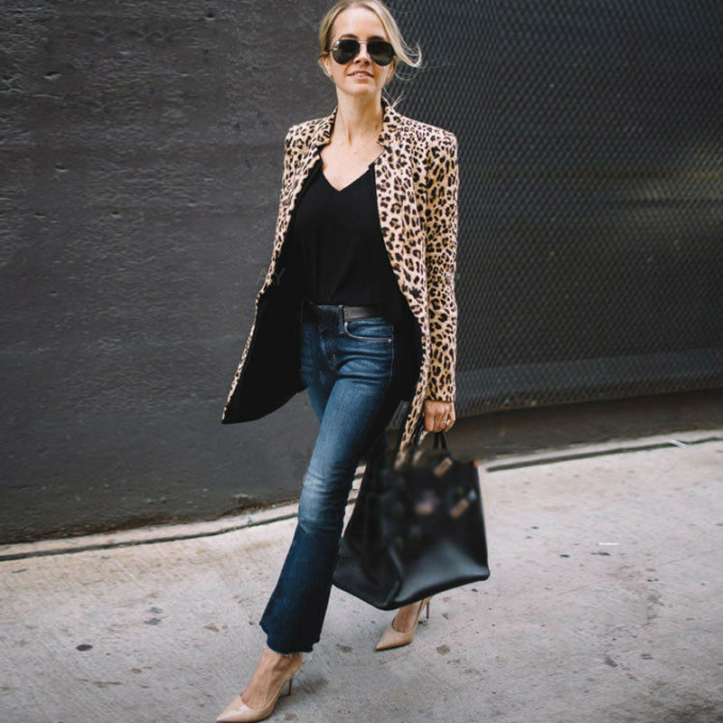 Leopard animal print Jackets Fashion Vintage Long sleeve autumn spring coats Fashion Outwear slim Casual female 2019 Hot sale, As pic
Leopard animal print Jackets Fashion Vintage Long sleeve autumn spring coats Fashion Outwear slim Casual female 2019 Hot sale, As pic