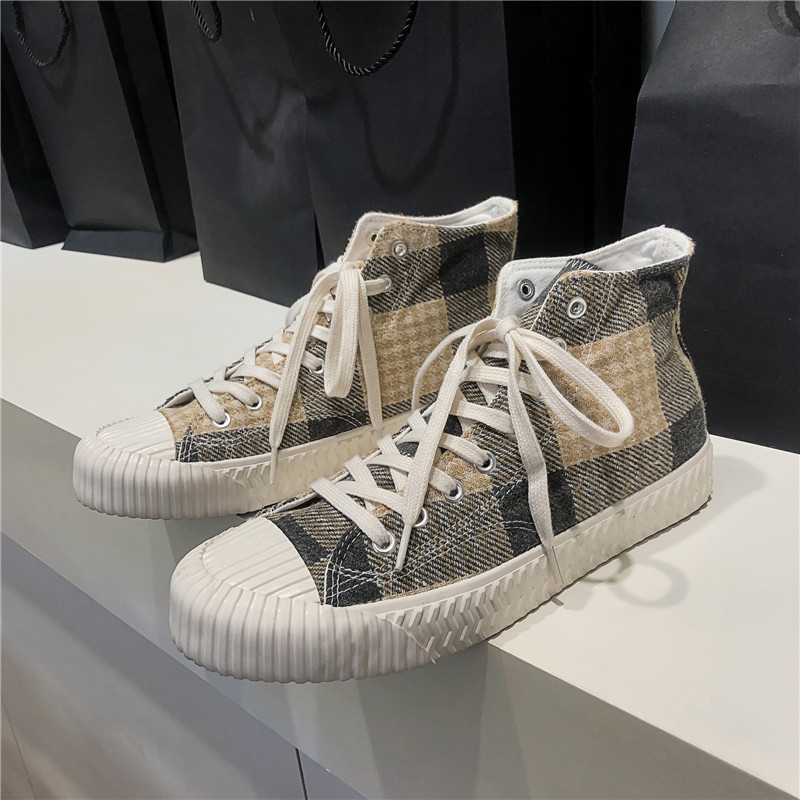 Canvas men's high top 2019 new men's shoes autumn frosting Korean trend students' all-around board shoes fashion