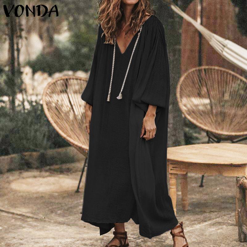VONDA 2020 Autumn Dress Women Vintage Bohemian Maxi Long Dress Female Long Batwing Sleeve Casual Loose Plus Size Vestidos, Navy blue
VONDA 2020 Autumn Dress Women Vintage Bohemian Maxi Long Dress Female Long Batwing Sleeve Casual Loose Plus Size Vestidos, Navy blue