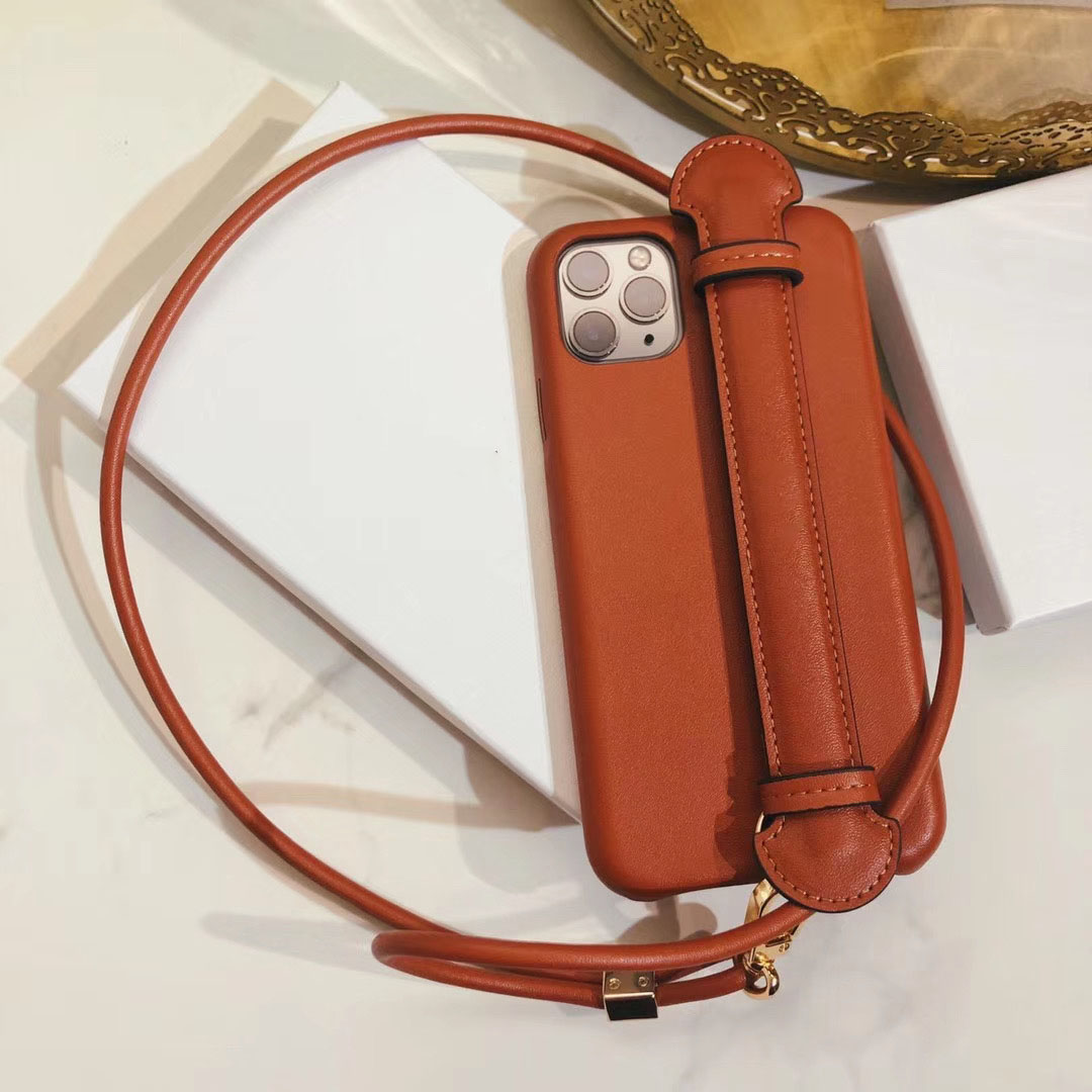 Luxury Phone Case applies protective cover 11 iPhoneX / XS soft shell drop resistance creative mobile phone shell Leather lanyard wrist
