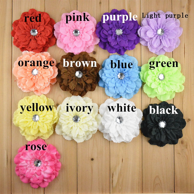 Girl 4" Peony Flower Hair Clip Baby beautiful Flowers barrettes for Girl Headbands Headwear Hair Accessories 50pcs