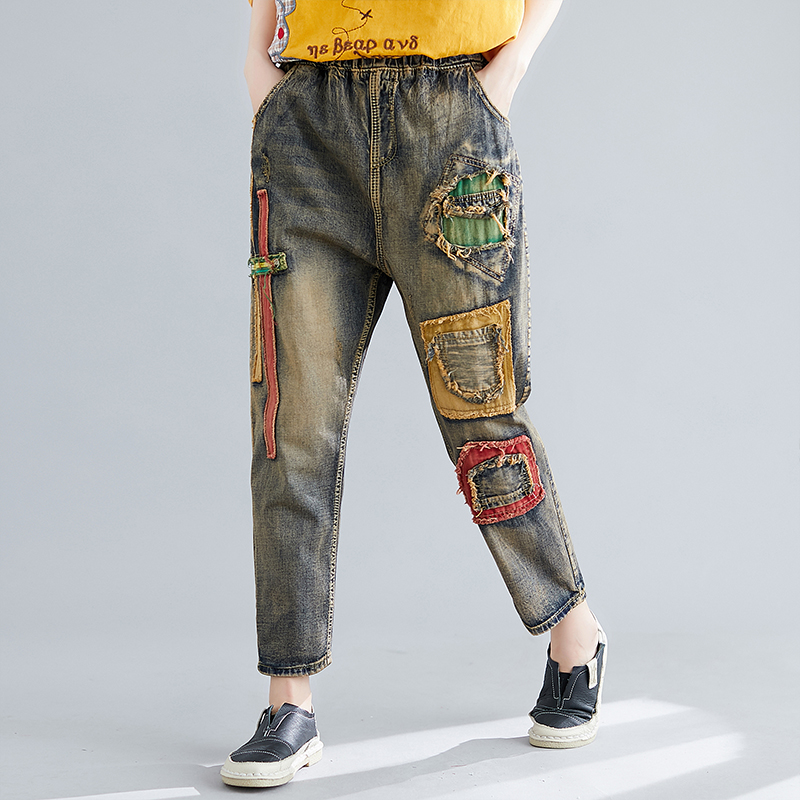 The Orchid Grey With Embroidery Harlan Elastic Waist Big Yards Long Leisure Trousers
The Orchid Grey With Embroidery Harlan Elastic Waist Big Yards Long Leisure Trousers