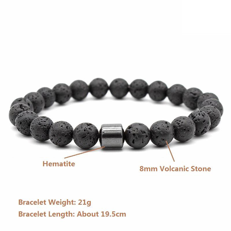 8mm Natural Stone Lava Stone Turquoise Tiger Eye Beads hematite Bracelet Diy Glamour Jewelry Bracelet Picasso couple Bangle Bracelet