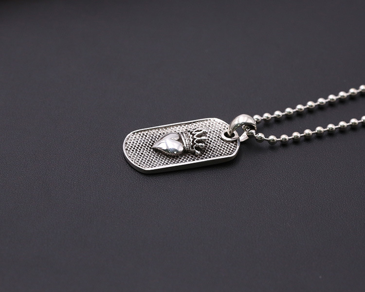 925 sterling silver handmade designer jewelry American European antique silver heart and crown necklace pendants for men
