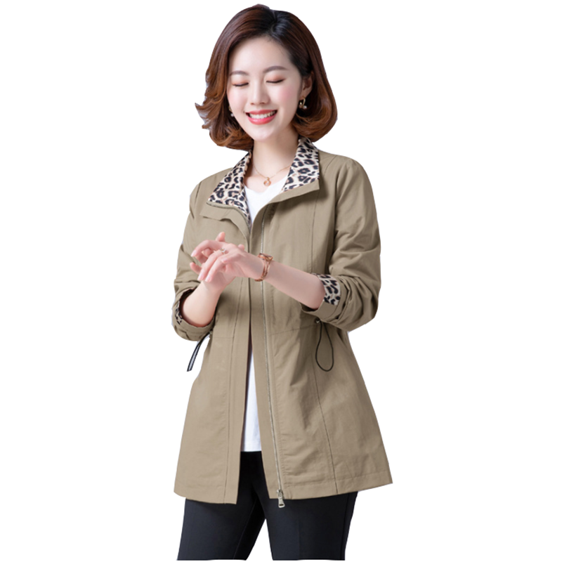 Autumn coat trench coat women's new autumn coats women's medium long straight plus size leopard square collar Windbreaker womens, Orange 
Autumn coat trench coat women's new autumn coats women's medium long straight plus size leopard square collar Windbreaker womens, Orange