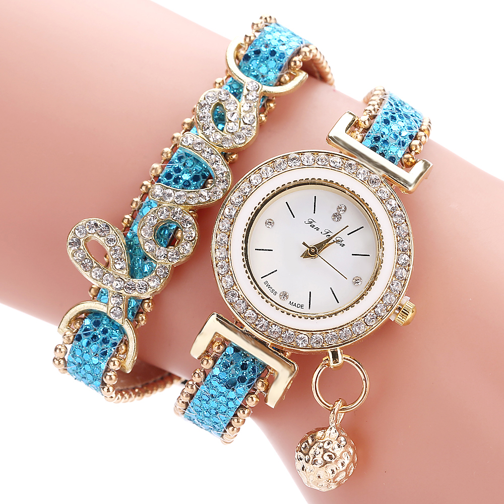 Love Leather Strap Rhinestone Quartz Wrist Watch Luxury Fashion Quartz Watch, Rose red
Love Leather Strap Rhinestone Quartz Wrist Watch Luxury Fashion Quartz Watch, Rose red