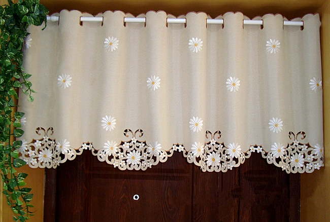 British Half-curtain Embroidered Window Valance Customize Light Shading Curtain for Kitchen Cabinet Door Curtain Home Decoration