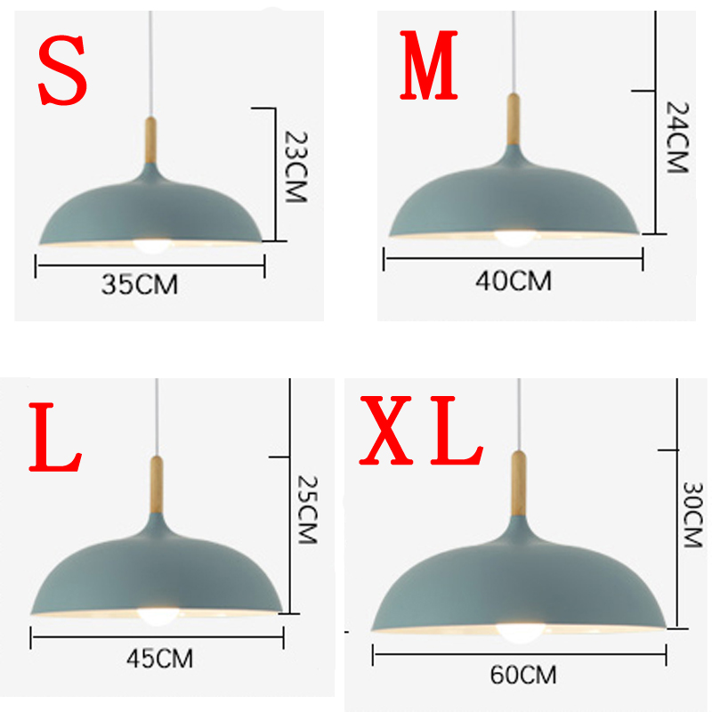 LED Minimalist Modern Pendant Lamps E27 Wood & Aluminum Lampshade Hanging Lights 110V 220v for Art Fashion Decor Luminaire
