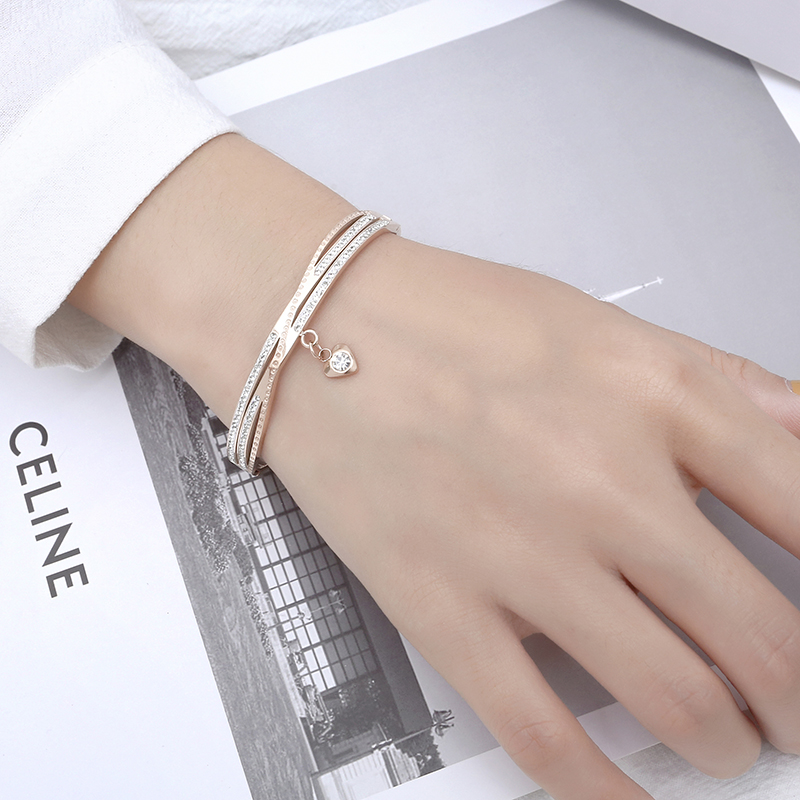 Stainless Steel Rose Gold Color Couples Bracelet Crystal Charms Lover Bangle Wedding Jewelry
Stainless Steel Rose Gold Color Couples Bracelet Crystal Charms Lover Bangle Wedding Jewelry