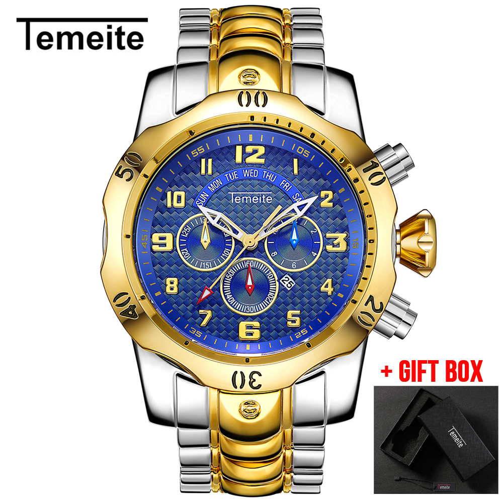 Relogio Masculino TEMEITE Watches Men Quartz Watch Business Fashion Waterproof Large Wristwatches Dropshipping Reloj Hombre 2019, Black
Relogio Masculino TEMEITE Watches Men Quartz Watch Business Fashion Waterproof Large Wristwatches Dropshipping Reloj Hombre 2019, Black