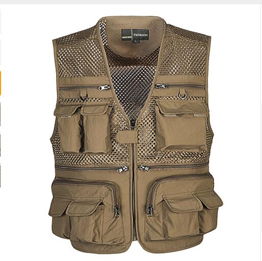 Summer Breathable Mesh Men Vest Multi-Pockets Tactical Vests Outdoor Fishing Hunting Hiking Vest Photography Sleeveless Jacket, Brown
Summer Breathable Mesh Men Vest Multi-Pockets Tactical Vests Outdoor Fishing Hunting Hiking Vest Photography Sleeveless Jacket, Brown