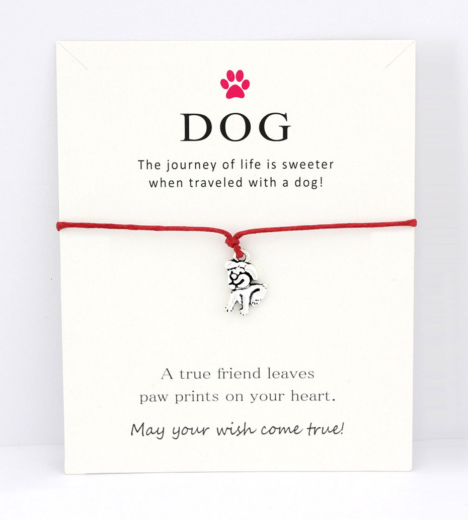 Dog Paw Love Animal Card Bracelets Antique Silver Charm Jewelry Aqua Red Colors Wax Cord Women Men Girl Boy Gift Many Styles
Dog Paw Love Animal Card Bracelets Antique Silver Charm Jewelry Aqua Red Colors Wax Cord Women Men Girl Boy Gift Many Styles