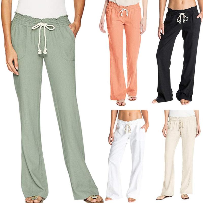 Women Vintage Linen Long Palazzo Fashion Wide Leg Pants Casual Elastic Waist Trouser Solid Loose Pantalon Femme Plus Size, Beige
Women Vintage Linen Long Palazzo Fashion Wide Leg Pants Casual Elastic Waist Trouser Solid Loose Pantalon Femme Plus Size, Beige