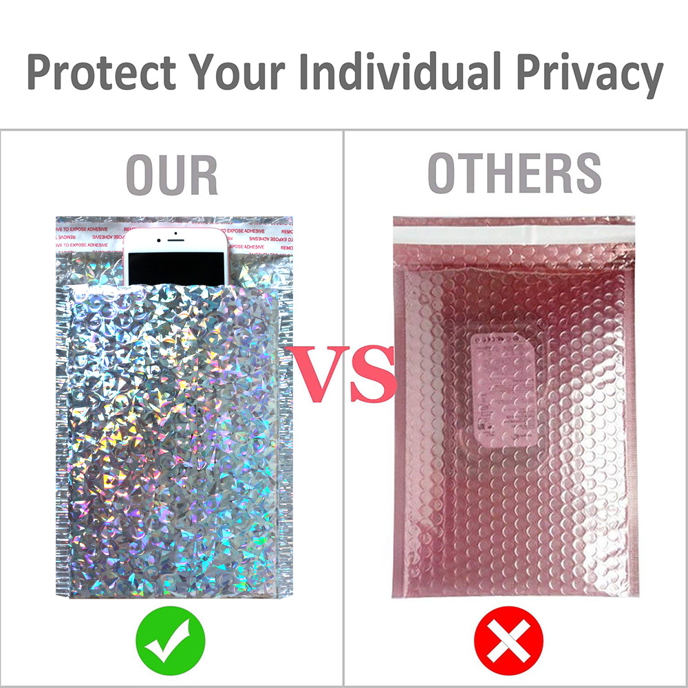 Laser Silver Mailing Envelope Bags Waterproof Courier Bags Bubble Mailers Padded bubble Envelopes Bag Packing Bags