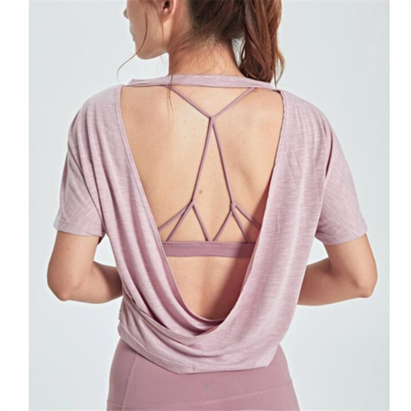 Sexy Women Yoga Tank Tops Quick-dry Exercise Women's Workout Gym Clothes Sports T-Shirts Fitness Top women Shirt sportswear T200401