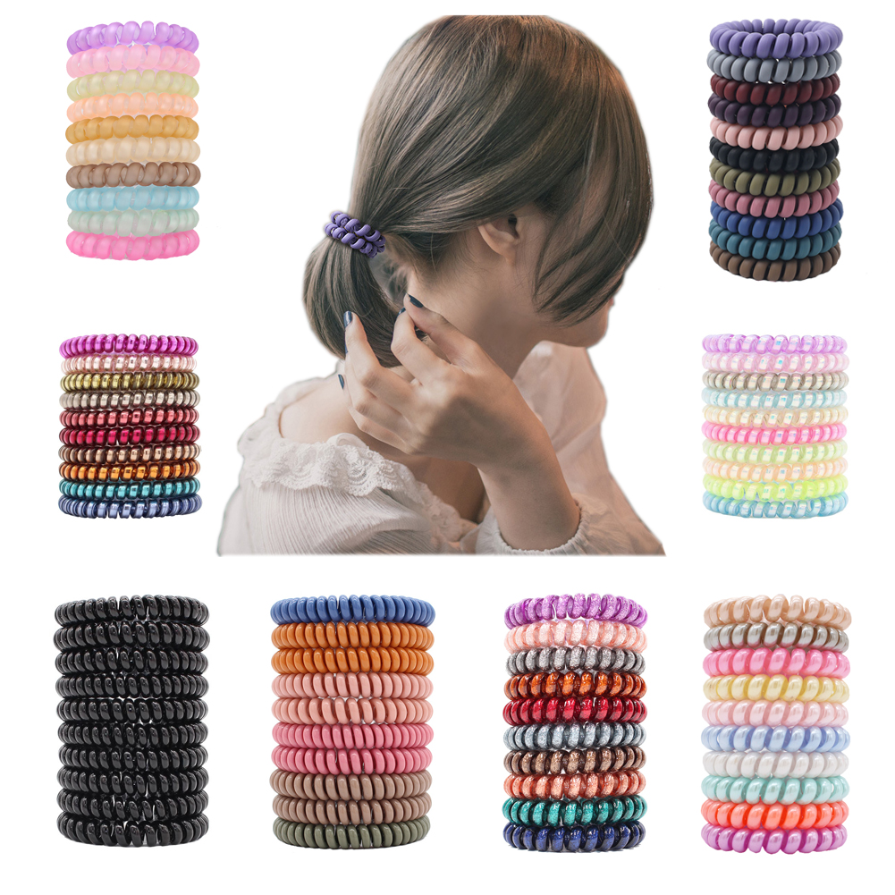 2020 New Fashion Shiny Mixcolor Spiral Spin Screw Tel Wire Hair Ties Pearly Premium Plastic Rubbers Ponytails Hair Scrunchies
2020 New Fashion Shiny Mixcolor Spiral Spin Screw Tel Wire Hair Ties Pearly Premium Plastic Rubbers Ponytails Hair Scrunchies