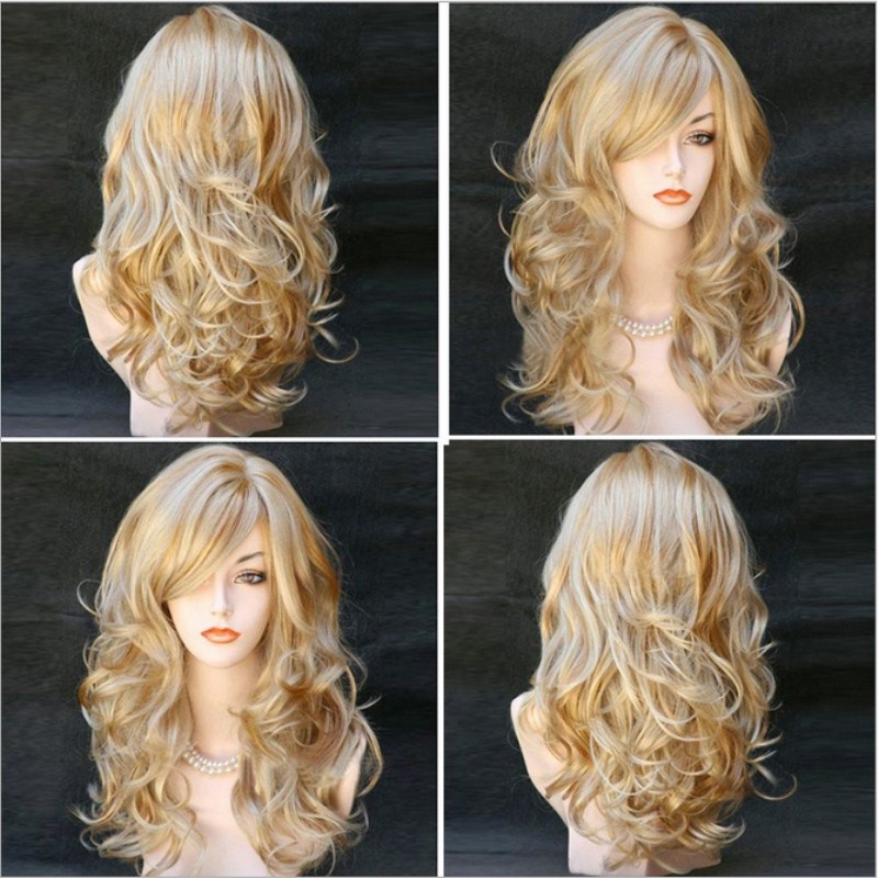 Synthetic Wigs Cosplay Wig Long Ombre Brown Wavy Wig Blonde For Black/White Woman - view 7