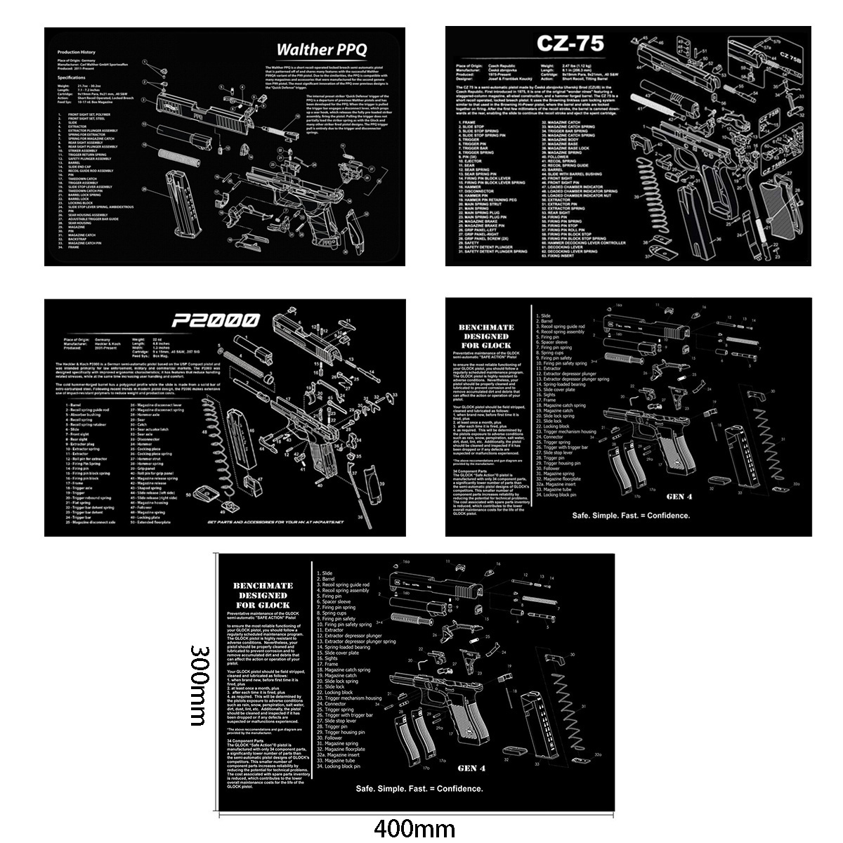 Tactical Gun Cleaning Rubber Mat With Parts Diagram and Instructions Armorers Bench Mat Mouse Pad, Black
Tactical Gun Cleaning Rubber Mat With Parts Diagram and Instructions Armorers Bench Mat Mouse Pad, Black