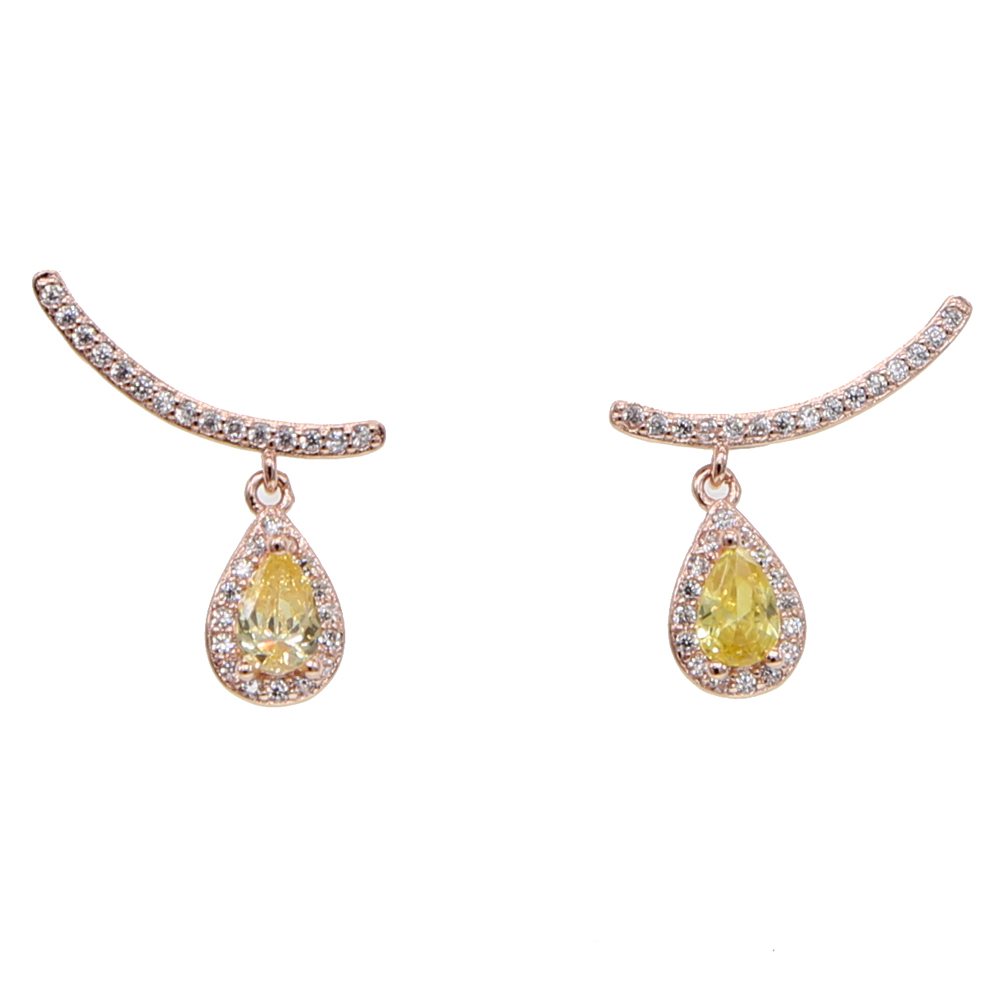 colorful tear drop diamond cz drop charm earring long climber fashion elegance mulit piercing stud earrings