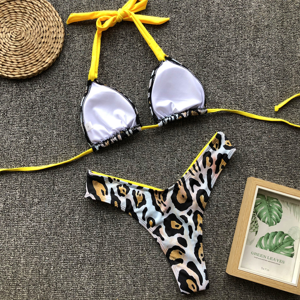 Women Sexy Leopard Bikinis2020 new swimwear women swimsuit beach bathing suit sexy brazilian bikini set Top High Cut Swimsuit
