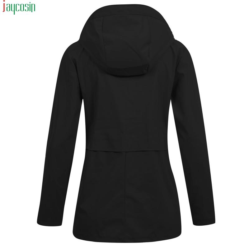 Women Long Waterproof Jacket Hooded Loose Large Pocket Long Sleeve Ladies Tops Plus Size Female Casual Outdoor Coats Raincoat