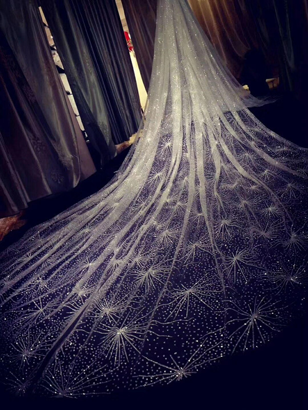 vintage 2019 Sparkling Golden Wedding Veils 3M Long Wedding Bridal Hair Accessories Wedding Accessories Bridesmaid Veils Bridal Accessories