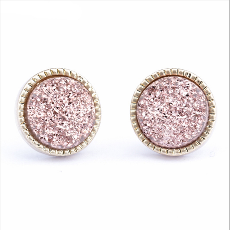 Silver ice out high diamond cluster zircon round screw back round earrings men and women hip hop jewelry