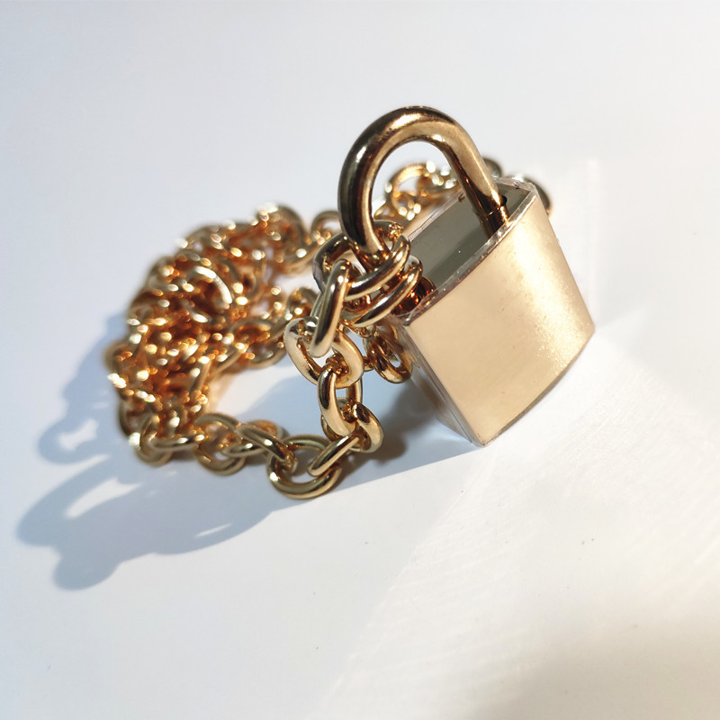 2019 Handmade Men Women Unisex Punk Chain Necklace Heavy Duty Square Lock Padlock Choker Metal Collar T190626