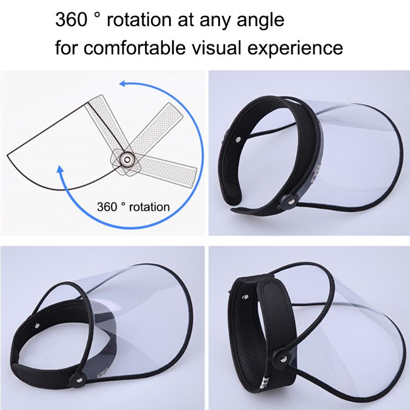 Bands Reusable Full Face Shield Cover Transparent Anti Droplet Clear Mask Cooking Splash Soft Plastic Respirator Doublesided Film Ju9