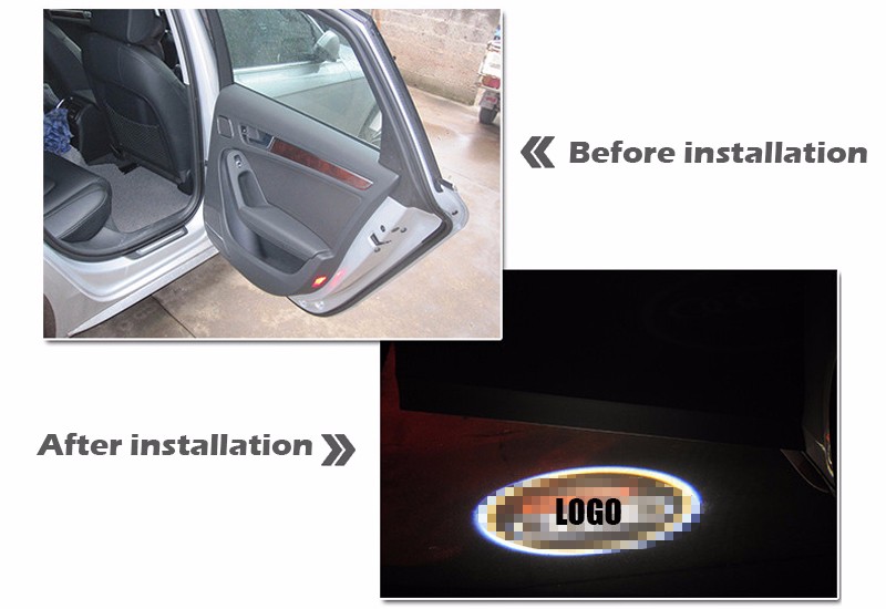 2025 new 2pcsset mustang Ghost Shadow Badge welcome Car LED Door Light Laser Courtesy Slide Projector Emblem light For3065479 Free shipping