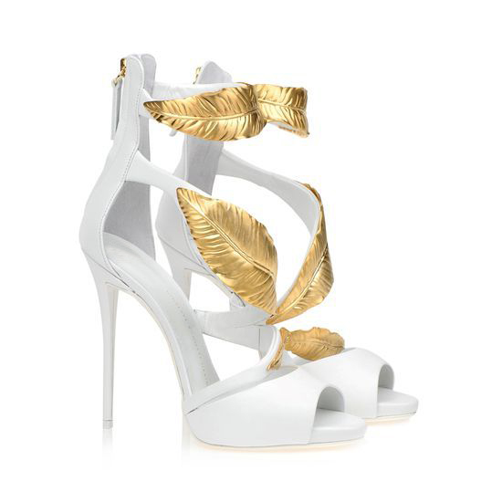 Hot Sale-summer pump sandals golden gold leaf high heels sandals heel pump sandals for women heels shoes