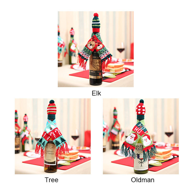 1 PC Christmas Decorations Festival Bottle Novelty Scarf Bear Tassel Santa Claus Hat Christmas decorate Red Wine
1 PC Christmas Decorations Festival Bottle Novelty Scarf Bear Tassel Santa Claus Hat Christmas decorate Red Wine