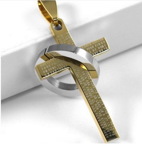 Fashion Stainless Steel Pendant Christian Bible Prayer Cross Pendant Men Necklace Charming Gifts Jewelry GB72