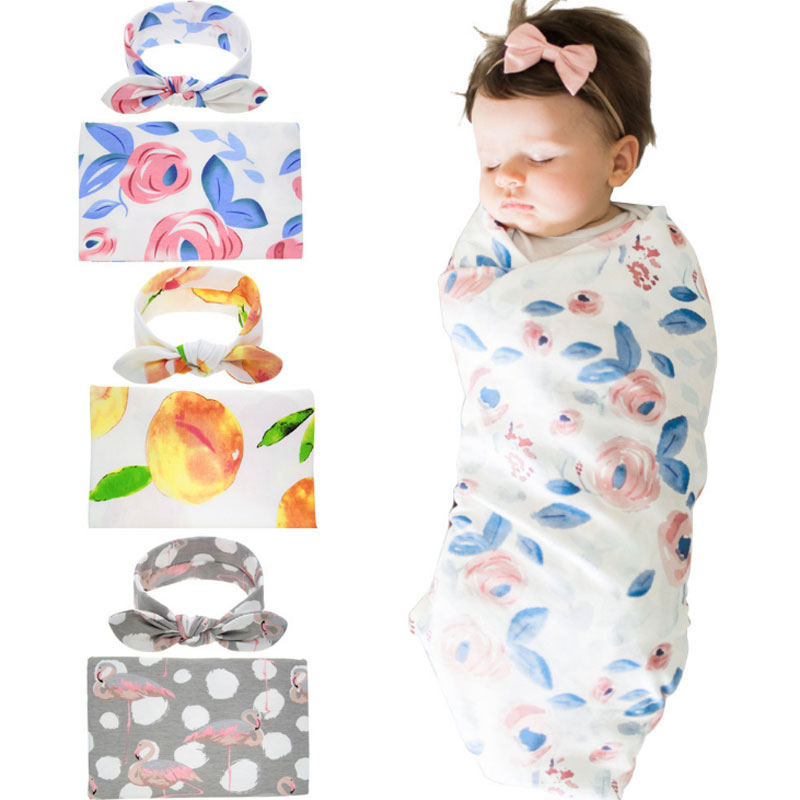 Hot Sale Newborn Cocoon Sleeping Bags headband 2pcs set Baby Unisex flower fruit print blankets Nursery Bedding
Hot Sale Newborn Cocoon Sleeping Bags headband 2pcs set Baby Unisex flower fruit print blankets Nursery Bedding