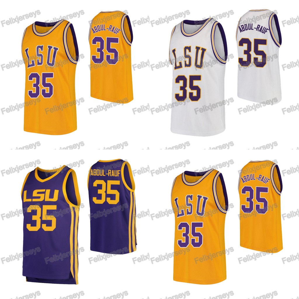 NCAA 35 Mahmoud Abdul-Rauf LSU Tigers College Basketball Jersey Darius Garland White Purple Yellow Jerseys Double Stitched Name and Number, Black
NCAA 35 Mahmoud Abdul-Rauf LSU Tigers College Basketball Jersey Darius Garland White Purple Yellow Jerseys Double Stitched Name and Number, Black