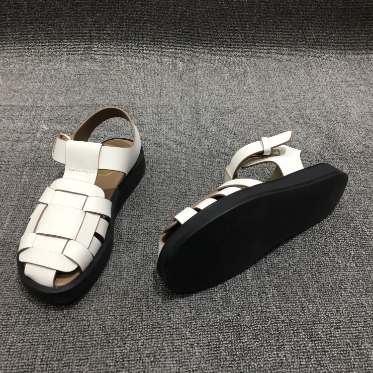 Covered Round toe White Leather Sandals Flat Heel Vintage Bohemian Beach Shoes Women's Summer Shoes Cut-out Strappy Sandalias, Black
Covered Round toe White Leather Sandals Flat Heel Vintage Bohemian Beach Shoes Women's Summer Shoes Cut-out Strappy Sandalias, Black