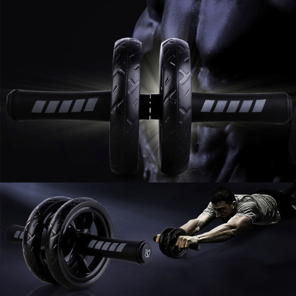 New Keep Fit Wheels No Noise Abdominal Wheel Ab Roller With Mat For Arm Waist Leg Exercise Gym Fitness Equipment Y200506
