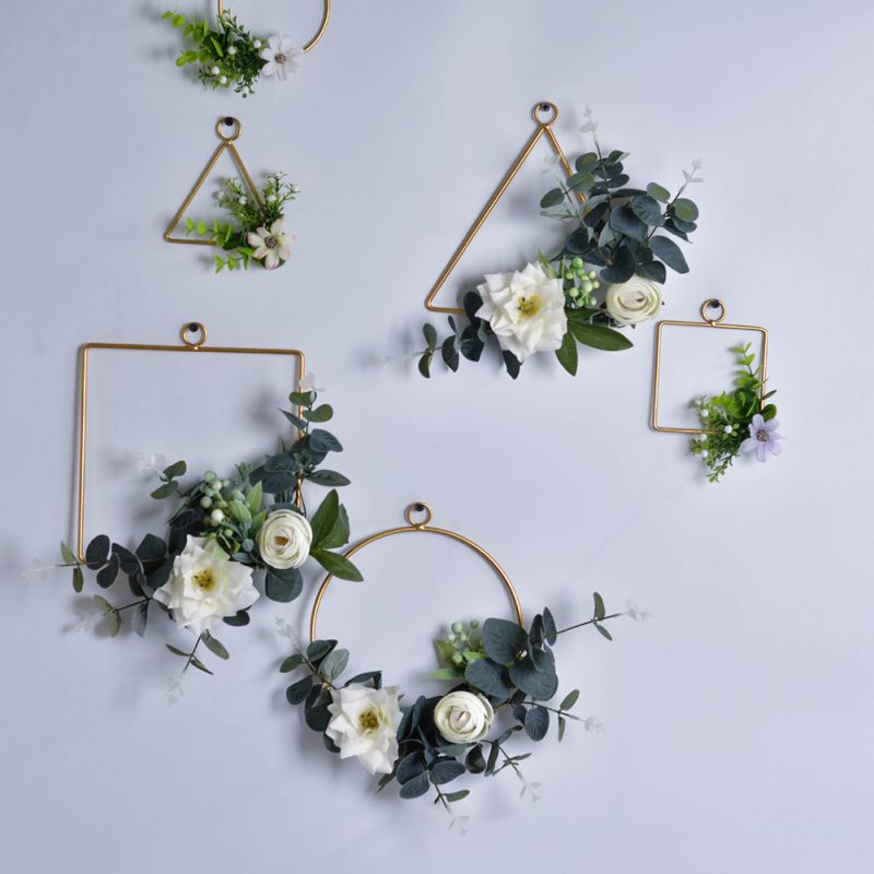 Wrought Iron Geometric Wreaths Wall Hanging Decoration Artificial Silk Garland For Wedding Home Party Hanging Ring Decoration
Wrought Iron Geometric Wreaths Wall Hanging Decoration Artificial Silk Garland For Wedding Home Party Hanging Ring Decoration